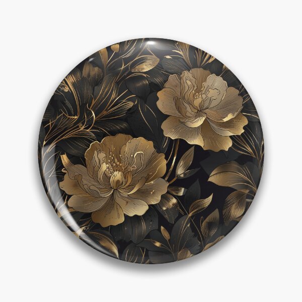 Item preview, Black and Gold Flower designed and sold by CoolPixels.