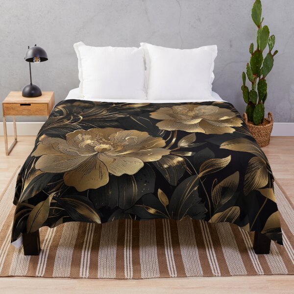 Item preview, Black and Gold Flower designed and sold by CoolPixels.