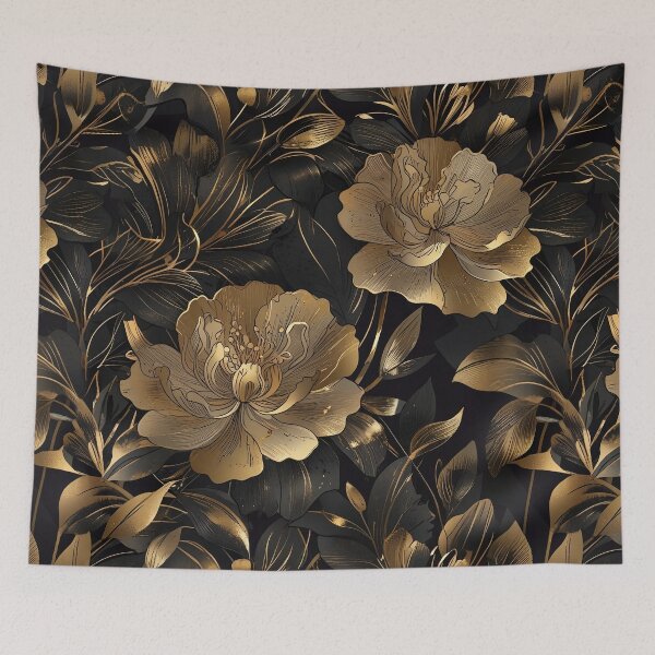 Item preview, Black and Gold Flower designed and sold by CoolPixels.