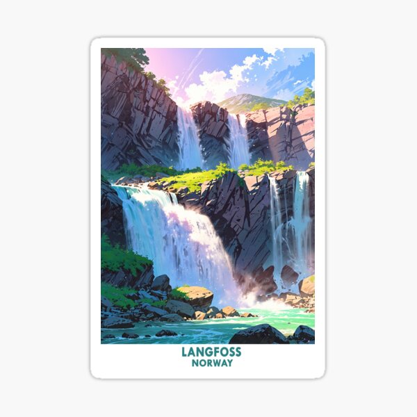 Item preview, Beautiful Langfoss Waterfall, Norway designed and sold by Worldscape Wonders.