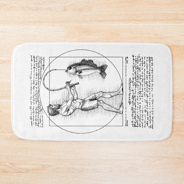 Item preview, Funny Fishing Vitruvian Man Leonardo Da Vinci Fisherman designed and sold by GrandeDuc.