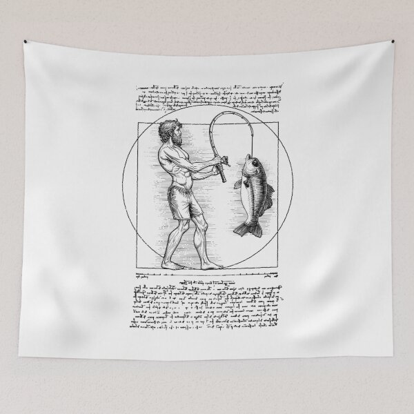 Item preview, Funny Fishing Vitruvian Man Leonardo Da Vinci Fisherman designed and sold by GrandeDuc.