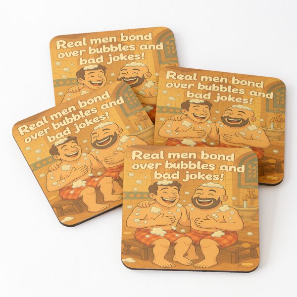 Item preview, Real Men & Bubbles – Funny Hammam Moment designed and sold by alizo74.