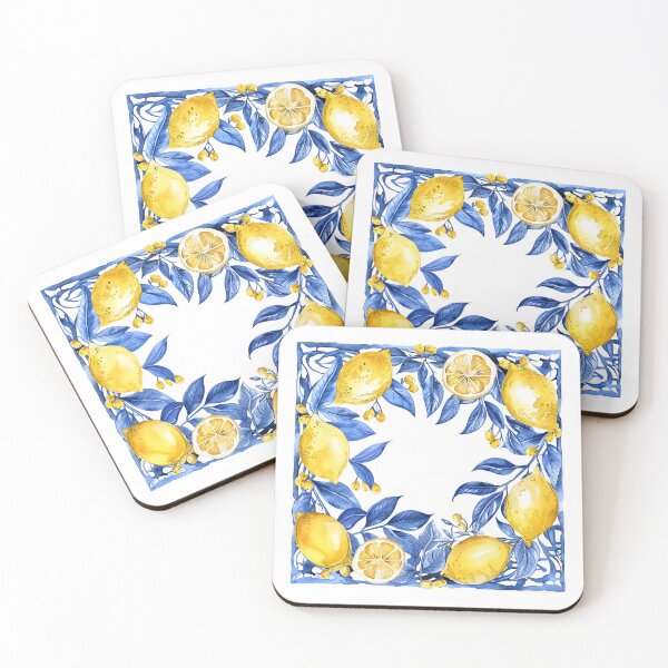 Item preview, Beautiful Lemon Pattern Blue and Yellow designed and sold by PG Illustration.