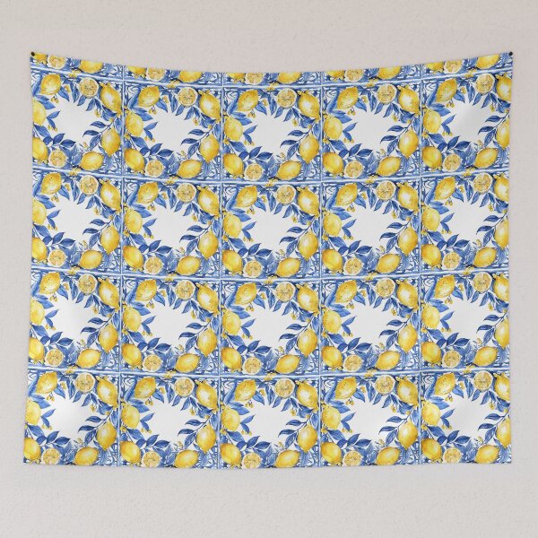 Item preview, Beautiful Lemon Pattern Blue and Yellow designed and sold by PG Illustration.