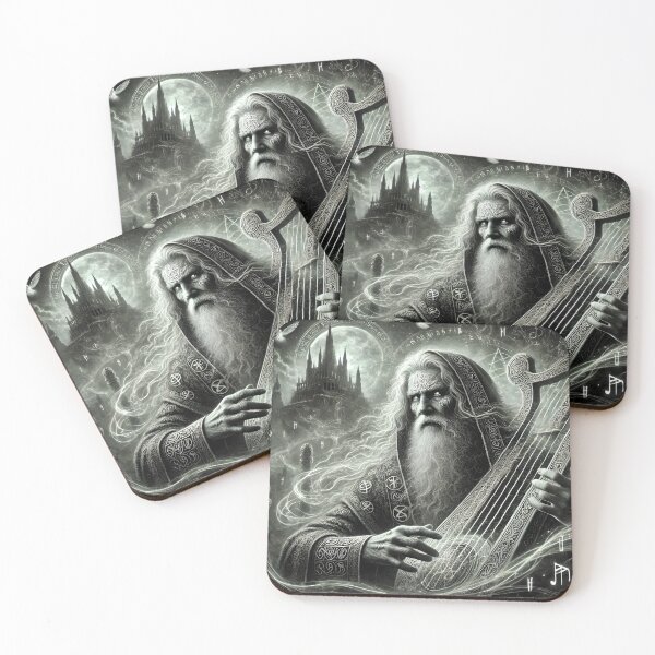 Item preview, "Bragi – Norse God of Poetry and Music | Dark Mythological Fantasy Art" designed and sold by Umbra666.