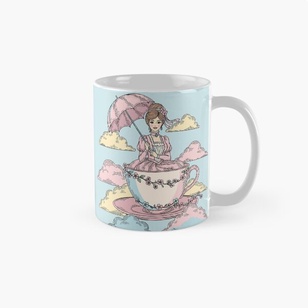 Item preview, Whimsical Victorian Lady Teacup Ride Art Print  designed and sold by MAGICKEY2024.