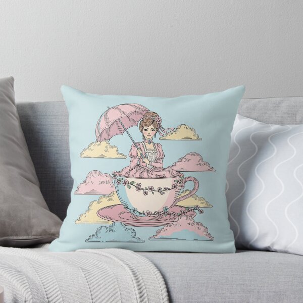 Item preview, Whimsical Victorian Lady Teacup Ride Art Print  designed and sold by MAGICKEY2024.