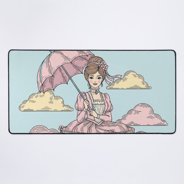 Item preview, Whimsical Victorian Lady Teacup Ride Art Print designed and sold by MAGICKEY2024.