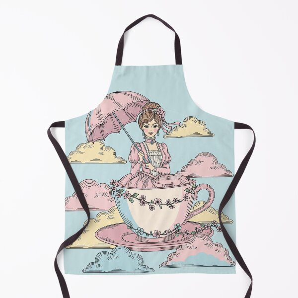 Item preview, Whimsical Victorian Lady Teacup Ride Art Print designed and sold by MAGICKEY2024.