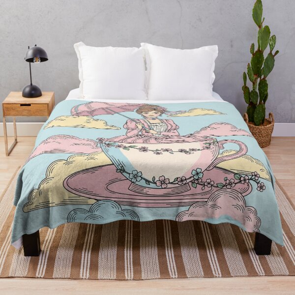 Item preview, Whimsical Victorian Lady Teacup Ride Art Print designed and sold by MAGICKEY2024.