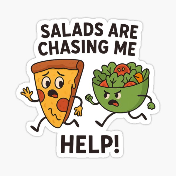 Item preview, Running Pizza Slice Escaping Angry Salad designed and sold by MugLifeCo.
