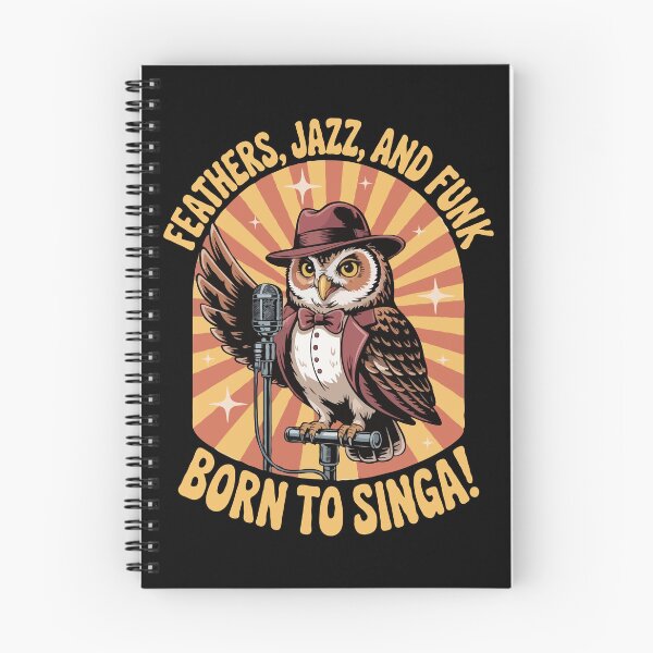 Item preview, Jazz Owl: Born to Singa! – Vintage Singing Owl Cartoon Tee designed and sold by natzeroART.