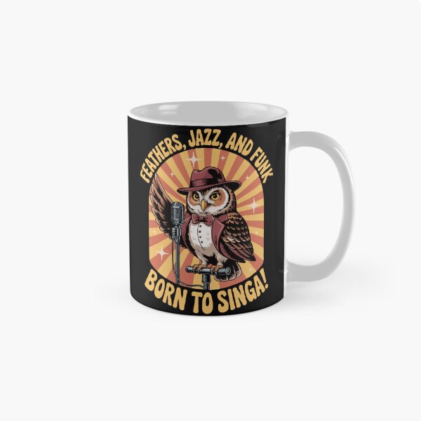 Item preview, Jazz Owl: Born to Singa! – Vintage Singing Owl Cartoon Tee designed and sold by natzeroART.