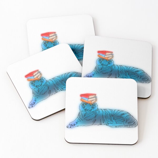Item preview, Maple the Tiger the Blue icy with Stack of Books – animalzinhats designed and sold by Ashley’sAnimalz.