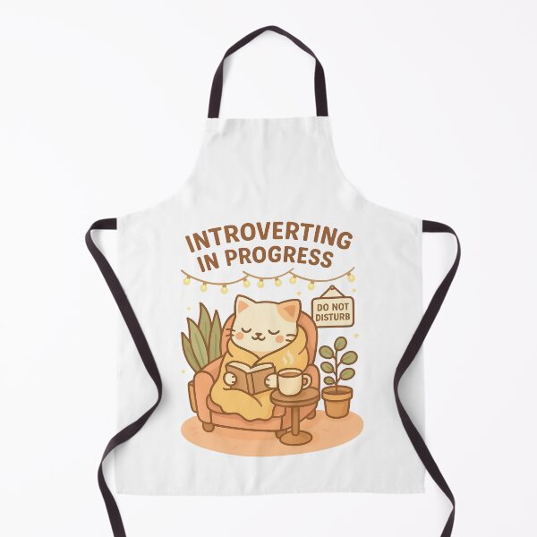 Item preview, Introverting in Progress – Cute Cozy Cat with Book & Coffee | Kawaii Introvert Life Design designed and sold by ArtbotsGallery.