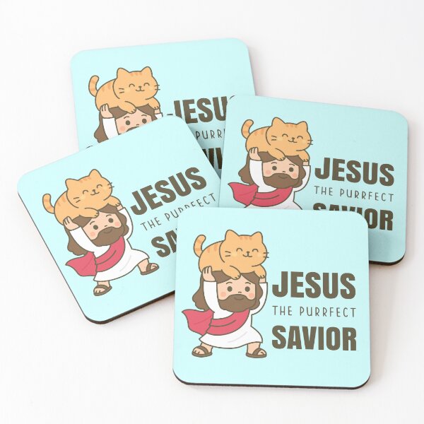Item preview, Jesus the Purrfect Savior Cute Cat Christian Art designed and sold by BibleProject.