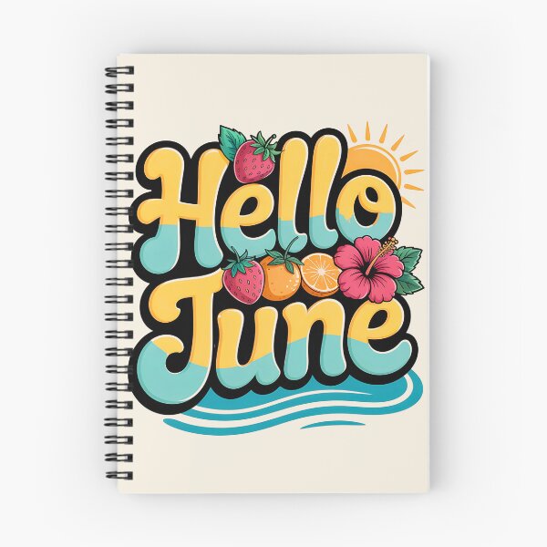Artikelvorschau, Vintage Hello June Beach Sunset Design - Retro Ozeanwellen-Design für den Sommer entworfen und verkauft von pnidesign.