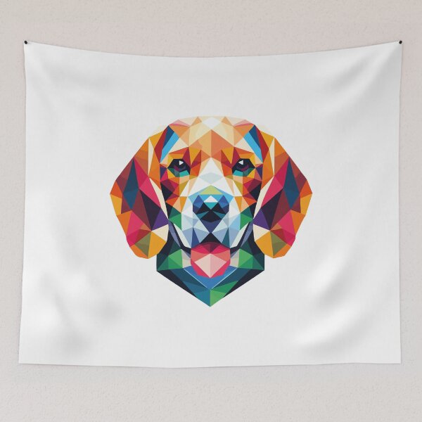 Aperçu de l'œuvre Portrait géométrique coloré de Beagle créée et vendue par TurtleDojo.