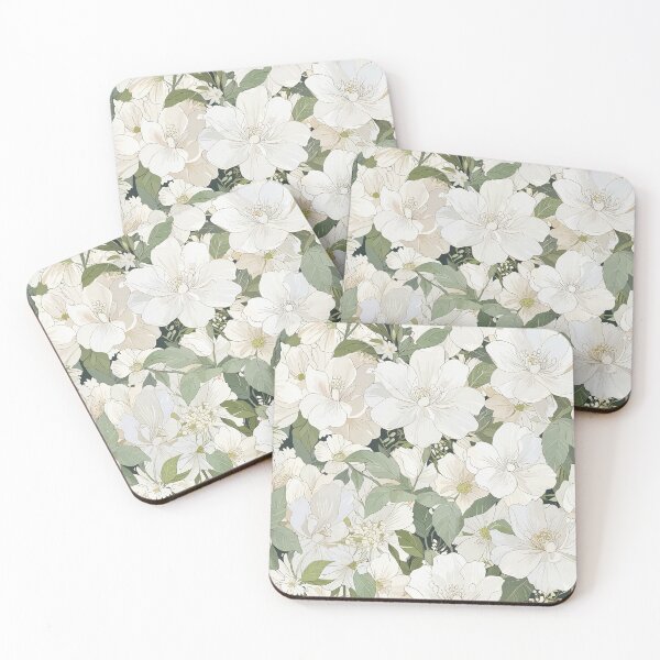 Item preview, White Flower Pattern designed and sold by CoolPixels.