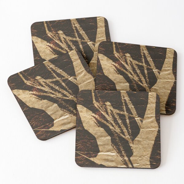Item preview, Gold Abstract Flowers on Paper designed and sold by NickDedidis.