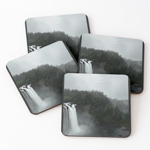 Item preview, Poster Drawing of Snoqualmie - Washington Waterfall 2025 designed and sold by valdoBEtrand.