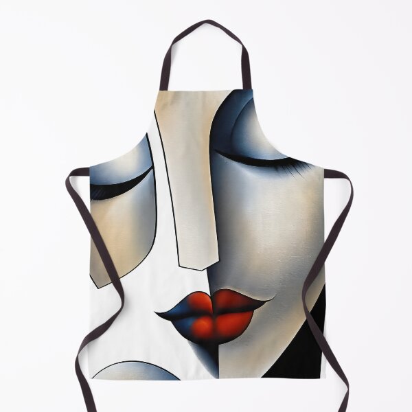 Item preview, Abstract Cubist Woman Portrait – Bold Geometric Face Art with Red Lips designed and sold by Shoot-The-Moon.