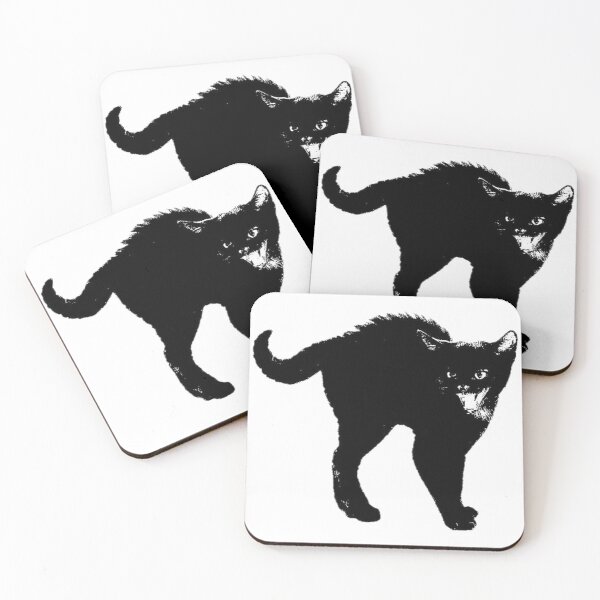 Item preview, black cat hissing designed and sold by PoplarSt4r.