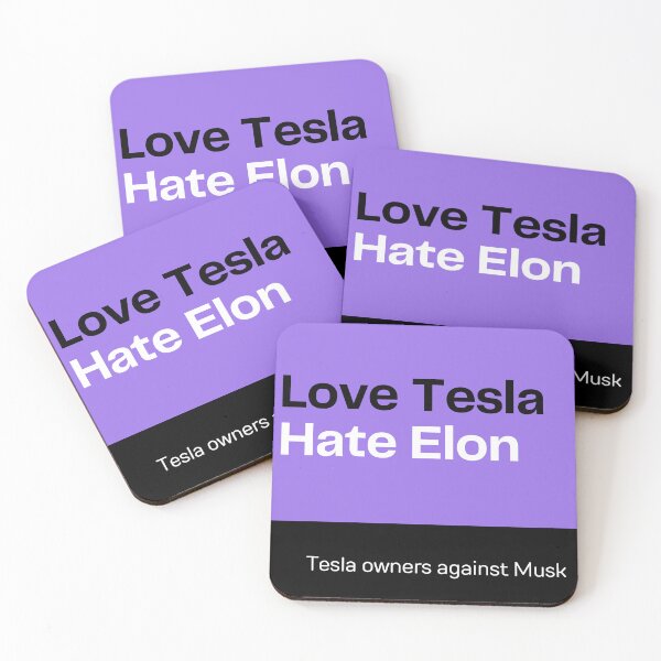 Item preview, Love Tesla. Hate Elon. (Square version) designed and sold by oconghd.