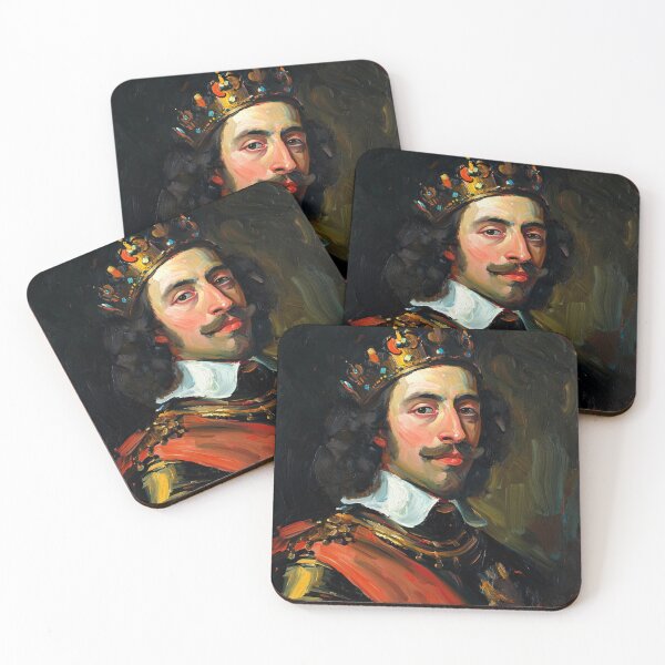 Item preview, Portrait of a Spanish King  with beard vintage painting art designed and sold by Vintage Designs +.