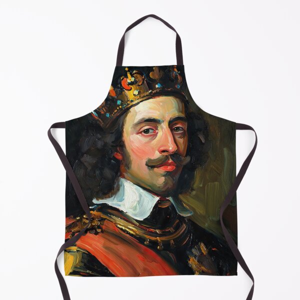 Item preview, Portrait of a Spanish King  with beard vintage painting art designed and sold by Vintage Designs +.