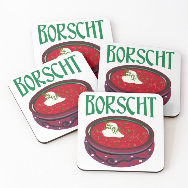 Item preview, Bright retro Ukraine borscht art print designed and sold by Luamor.
