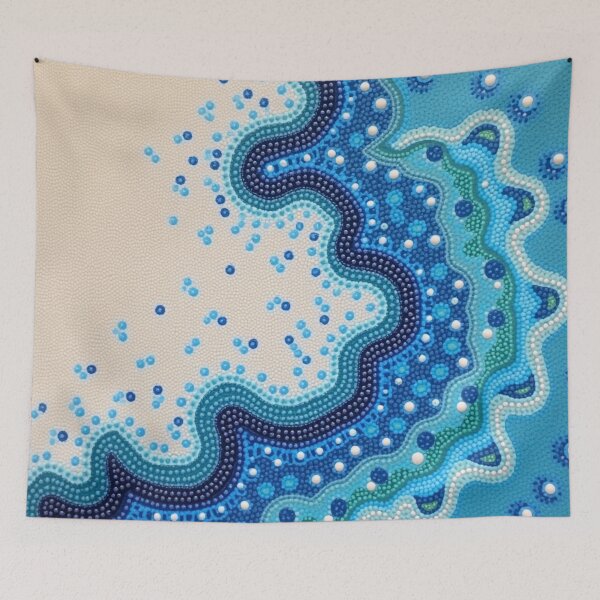 Item preview, Aboriginal Inspired Dot Art - Paradise Beach At Night designed and sold by GrinGalore.