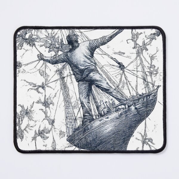 Item preview, Surreal Sailor on Abstract Ship – Intricate Nautical Fantasy Illustration designed and sold by Shoot-The-Moon.