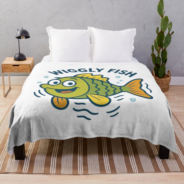 Item preview, Wiggly Fish – Silly Green Sea Buddy designed and sold by ALITOPRINCE.