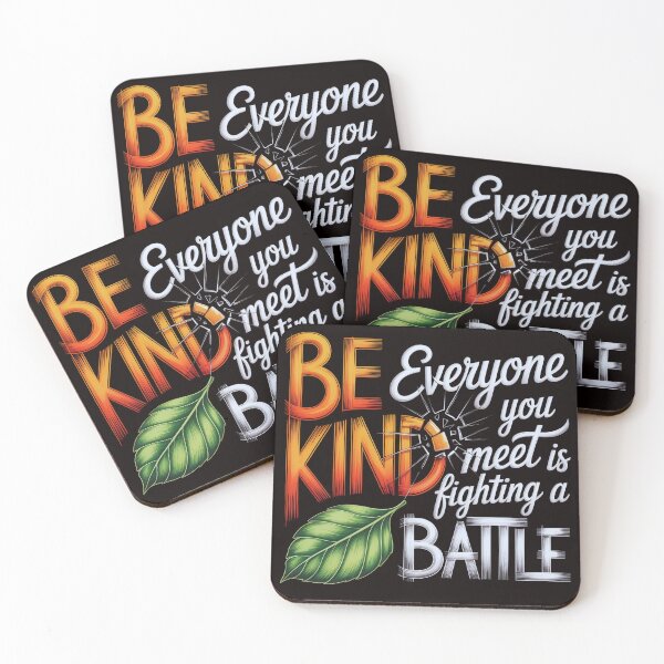 Item preview, Be Kind Everyone You Meet Is Fighting A Battle – Sketch Quote with Glass & Leaf Shirt designed and sold by Slavicsoul.