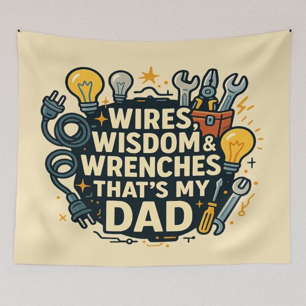 Item preview, Wires, Wisdom & Wrenches – That’s My Dad | Father’s Day Gift for Handy Dads designed and sold by Rajasekar.