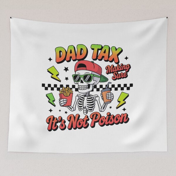 Item preview, Skeleton Dad Tax Design | Funny Fries & Soda Illustration designed and sold by ARTReMi.