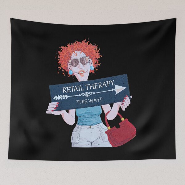 Item preview, Funny Retail Therapy Shopping Poster  designed and sold by KALEIDOSCOPE UK.