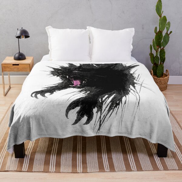 Item preview, Fierce Black Cat Illustration – Wild Screaming Cat with Dynamic Energy Burst designed and sold by Shoot-The-Moon.