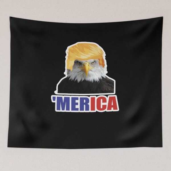 Item preview, Merica Trump Hair Bald Eagle designed and sold by TeeTimeGuys.