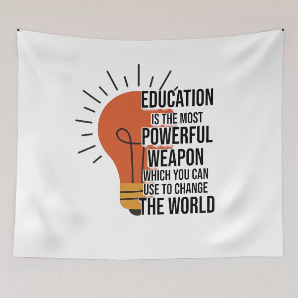 Item preview, Education Is the Most Powerful Weapon – Inspiring Quote Design for Change and Knowledge designed and sold by ArtsyExplorer.