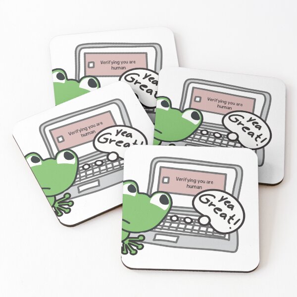 Item preview, Verifying you are human funny frog  designed and sold by CrocoDi.
