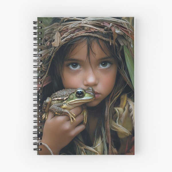 Item preview, Child with Frog Surrounded by Nature's Embrace designed and sold by Artessie.