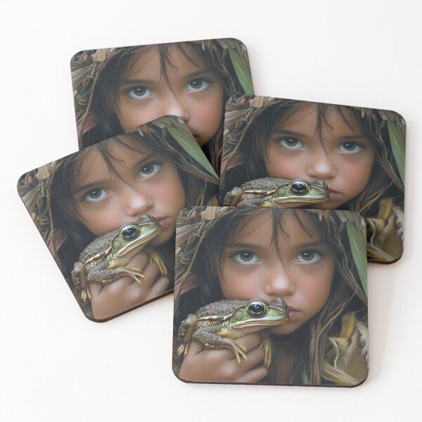 Item preview, Child with Frog Surrounded by Nature's Embrace designed and sold by Artessie.