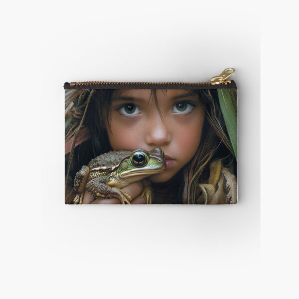 Item preview, Child with Frog Surrounded by Nature's Embrace designed and sold by Artessie.