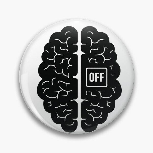 Item preview, Brain Switch Off Icon – Flat Silhouette with Power Toggle designed and sold by Alphakenon.