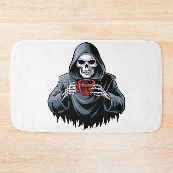 Item preview, A grim reaper drinking a cup of coffee, Illustration for Halloween designed and sold by AFernandesDSG.
