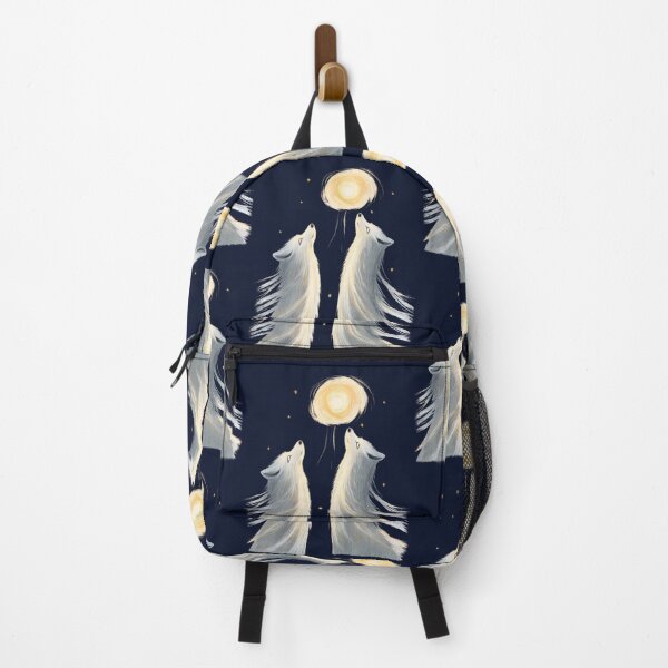 Item preview, Dreamy Wolves Howling at the Sun – Whimsical Wolf Pair Illustration with Celestial Glow designed and sold by Shoot-The-Moon.