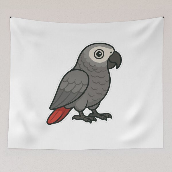 Item preview, African Grey Parrot – Intelligent Jungle Bird designed and sold by Dark Side of The Merch.
